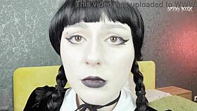joi sexy goth wednesday addams rewards you with shoejob then sucks until orgasm 😏