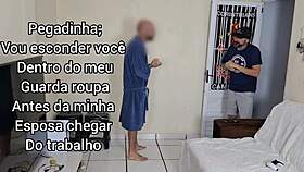 Old Husband Blindfolds Wife In Bedroom, Invites Friend For Cuckold Sex