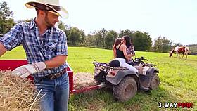 Babes fucked outside farm.