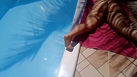 he caught me fingering by the pool and slammed his cock in deep