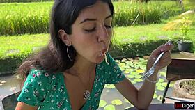 i’m loving this cumwalk, eating pasta carbonara with sperm dripping on my face