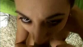 want to see this hot brunette give a pov blowjob on the casting couch?