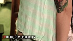 Katrina Jade bangs handsome guy in haunted hotel for creampie