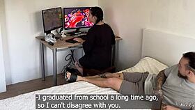 Gamer Girl Rides Stepbro's Cock POV for Cum on Face Finish