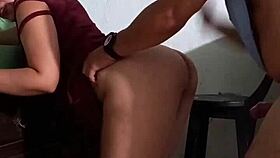 Fucking cheating teen stepsister bent over in missionary before boyfriend arrives