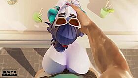 Widowmaker French Vacations With Big Ass And Cock.