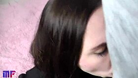 caught this thief in the act. now she's bound and fucked in the mouth with pov facial.