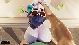 Widowmaker French Vacations With Big Ass And Cock.