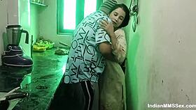 Indian maid fucked roughly in kitchen, deepthroat and pussy play