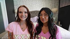 Sorority sluts Cami Strella, Chloe Foxxe, Lev Lieben fight to save their group