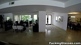 Fucking Glasses - Newbie Sabrina Rey Takes First Big-Cock Cumshot