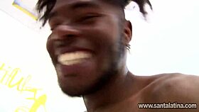 Hey, check out this latina with big tits taking a monster cock in her tight ass