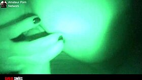 A couple shares a passionate homemade fuck in the dark