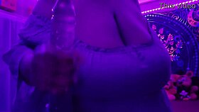 Worshipped curvy big tits with monster cock