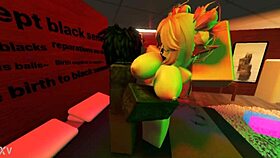 blonde snowbunny gets railed by monster black cock. roblox style.