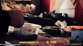 A phony sheriff deals with bound students in a role-play scenario