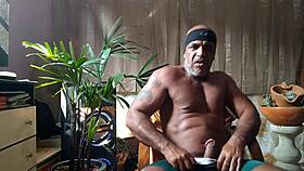 Watch Brazilian bear Kojac stroke his huge hairy cock?