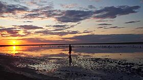 walk on red sunset of elton salt lake
