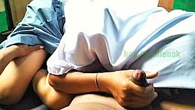 Indo schoolgirl learns blowjob skills!