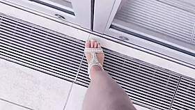 nipple play in okinawa hibiscus while she's sleeping!