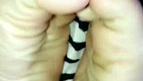 Pretty Feet With Tattoo In Fetish Play