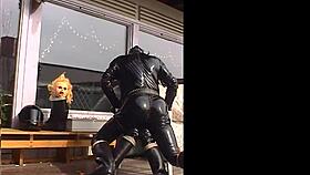 roxina in shiny rubber outfit.