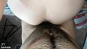 Curvy girl with big tits gets her vagina pounded by stepbrother's monster cock in pov.