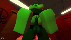 blonde snowbunny gets railed by monster black cock. roblox style.