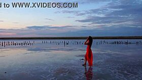 walk on red sunset of elton salt lake