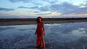 walk on red sunset of elton salt lake
