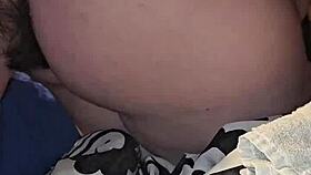 Pregnant milf with big tits eats and fills her holes