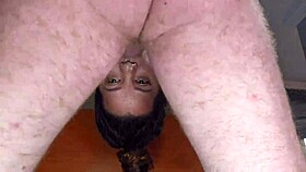 Intense Interracial Upside Down Face Fucking For Curvy Brown Girl