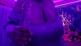 Worshipped curvy big tits with monster cock