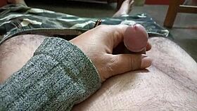 mature man jerks penis in high speed