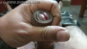 mature man jerks penis in high speed