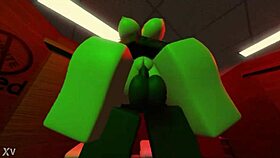 blonde snowbunny gets railed by monster black cock. roblox style.