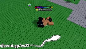 roblox girl riding my cock hard, wet pussy and anal in roblox