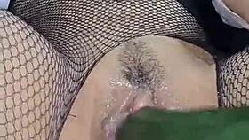 Hot Colombian Rabbitquicky Inserts Cucumber Into Wet Pussy For Multiple Orgasms