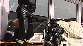 roxina in shiny rubber outfit.