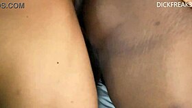 Big Ass Ebony Bent Over, Moaning from Stepbrother's Monster Cock Pounding