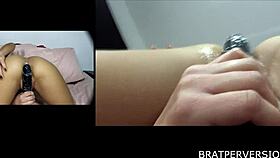 Nikki Brooks and Chichi Medina in close-up pussy masturbation