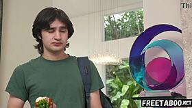 divorced stepmom bends over for anal creampie from her stepson in reality.