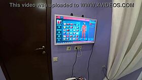 cute brunette with big tits having homemade sex and titty fuck with new friend