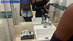 Skinny Brunette Maid Squirts Wildly During Outdoor Thong Masturbation