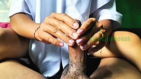 Indo schoolgirl learns blowjob skills!