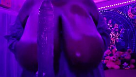 Worshipped curvy big tits with monster cock