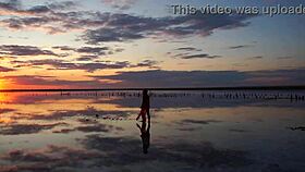 walk on red sunset of elton salt lake