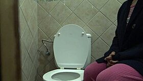 Taboo family! Horny stepmother watches 18yo stepson piss with thrill!