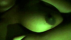 licking nipples feels so good at night in solo session