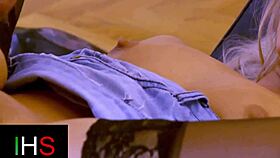 Gorgeous Blonde Girl Takes a Load in Her Mouth After Intense Action.